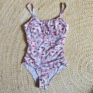 Womens white ref bathing suit summer swim one piece S